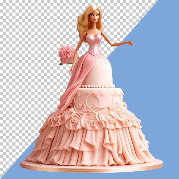 PSD barbie boneca bolo png ilustração