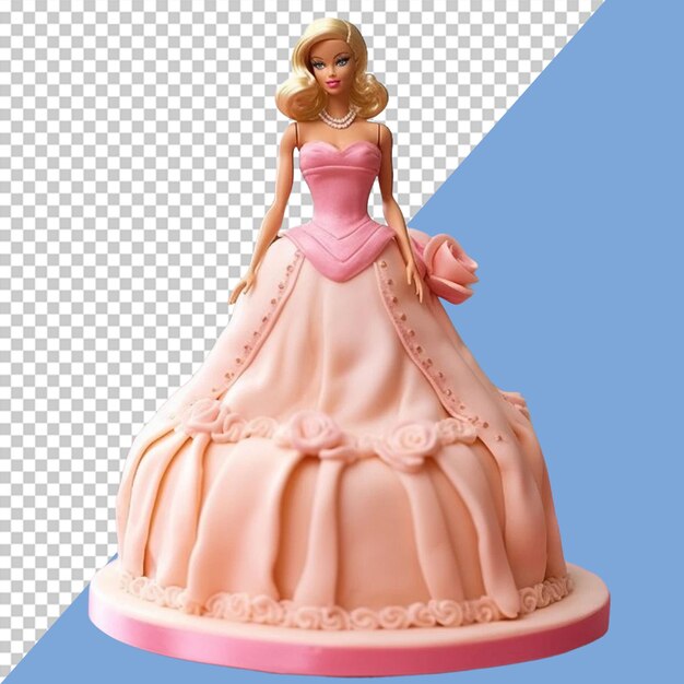 PSD barbie-puppenkuchen-illustration in png