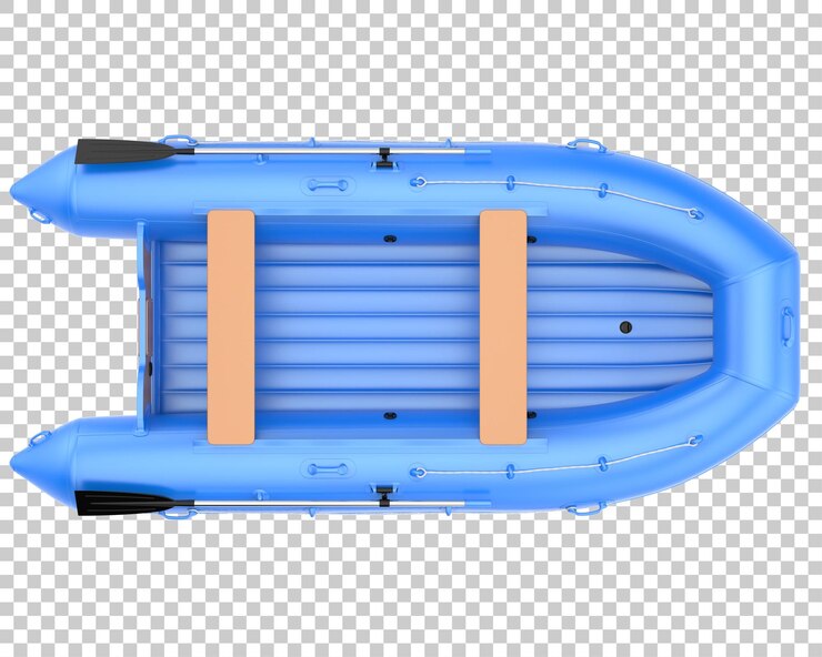 Barca fluviale isolata su sfondo trasparente 3d rendering illustrazione