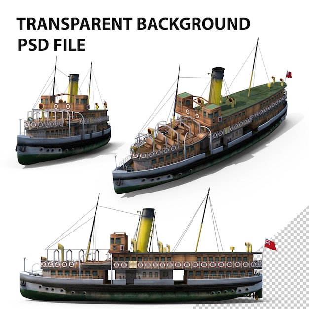 PSD barco a vapor png