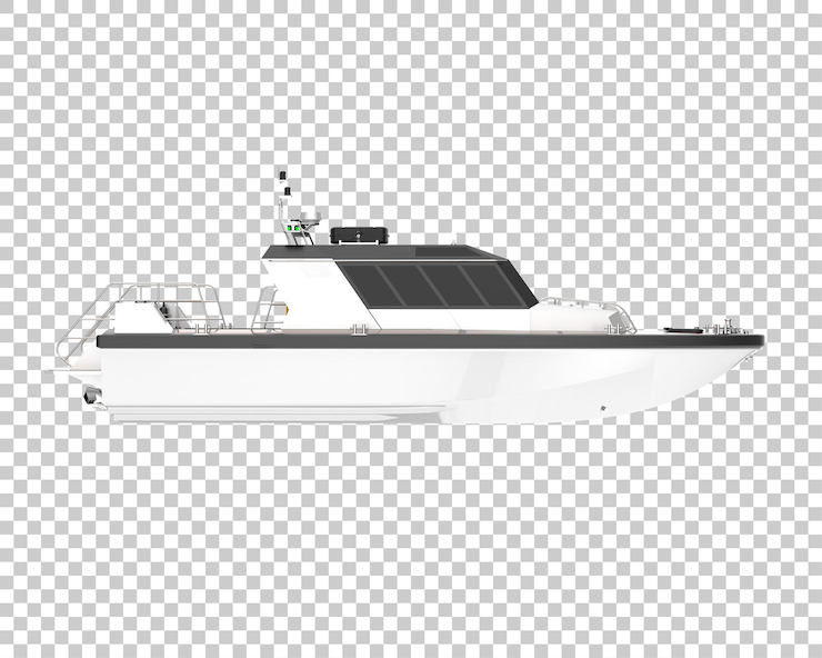PSD barco aislado sobre fondo transparente ilustración de renderizado 3d