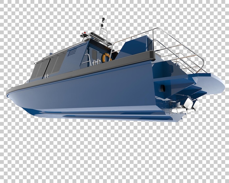 PSD barco aislado sobre fondo transparente ilustración de renderizado 3d