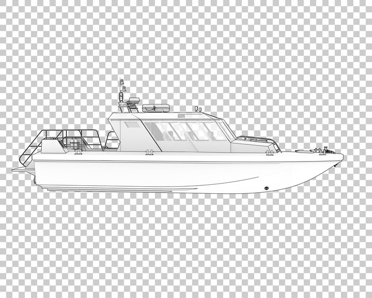 PSD barco aislado sobre fondo transparente ilustración de renderizado 3d
