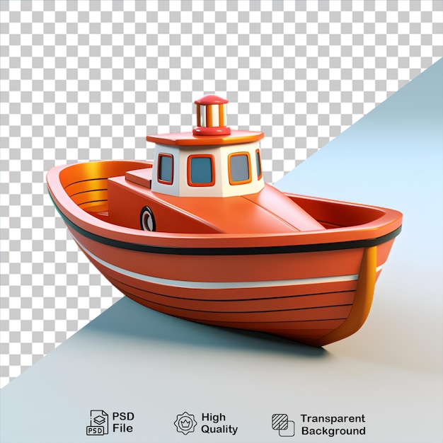 PSD barco de desenho animado isolado em fundo transparente inclui arquivo png