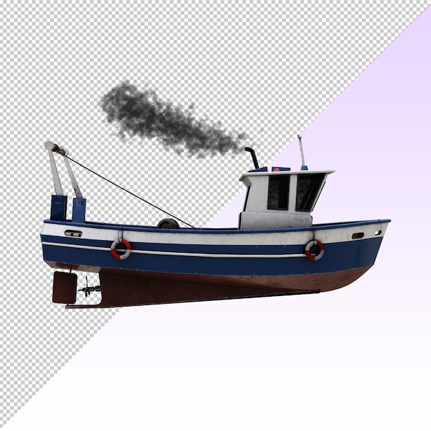 barco de pesca isolado