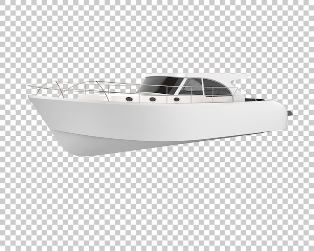 Barco de pesca na ilustração de renderização 3d de fundo transparente