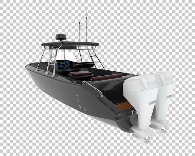 PSD barco de pesca na ilustração de renderização 3d de fundo transparente