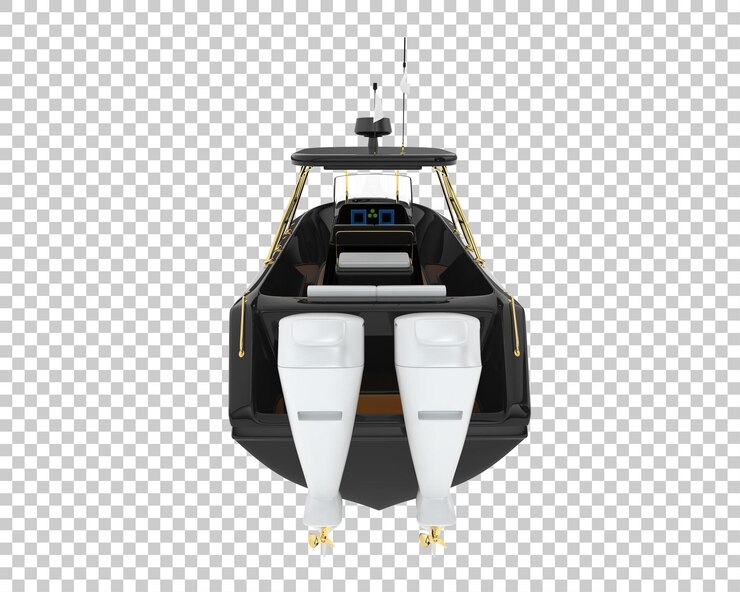 PSD barco de pesca na ilustração de renderização 3d de fundo transparente