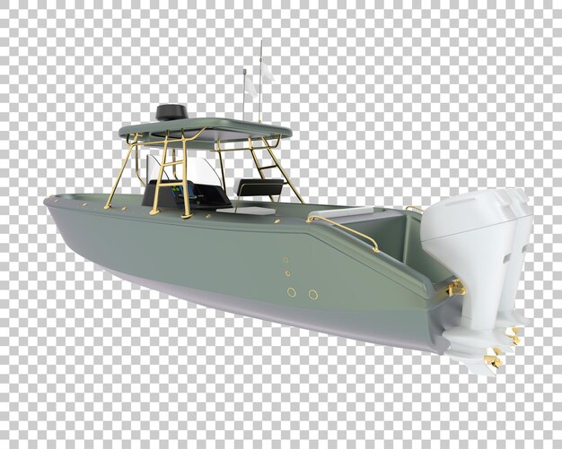 PSD barco de pesca na ilustração de renderização 3d de fundo transparente