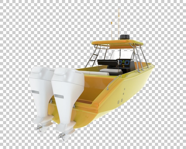 PSD barco de pesca na ilustração de renderização 3d de fundo transparente