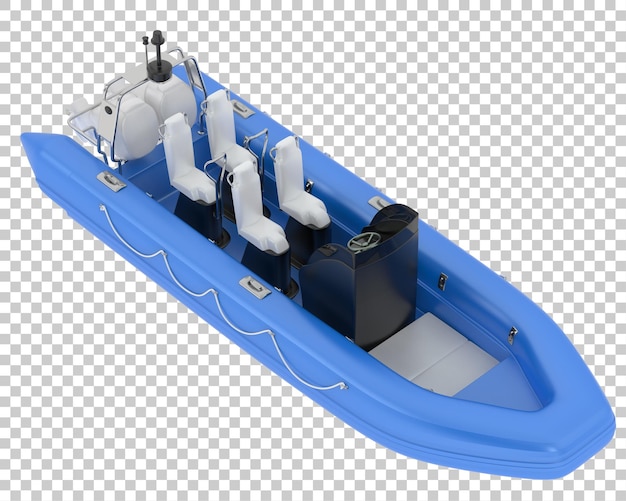 Barco en la ilustración de renderizado 3d de fondo transparente