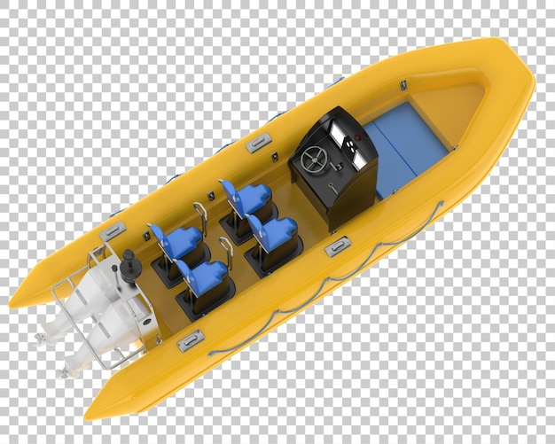 Barco en la ilustración de renderizado 3d de fondo transparente