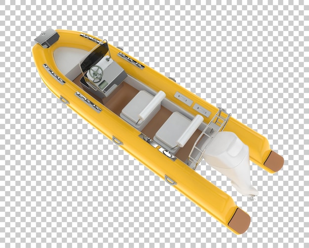 Barco en la ilustración de renderizado 3d de fondo transparente