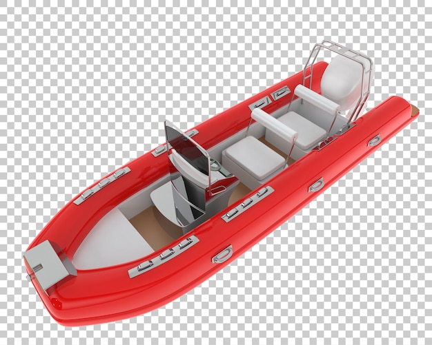 Barco en la ilustración de renderizado 3d de fondo transparente
