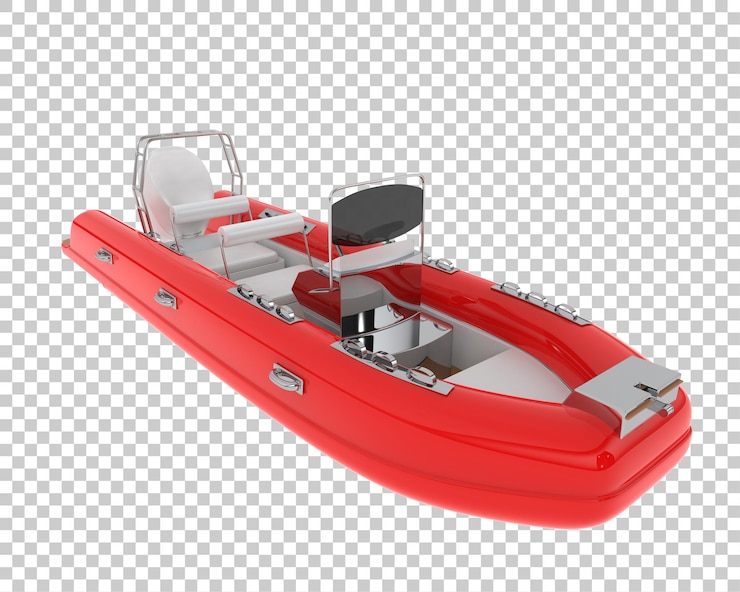 PSD barco en la ilustración de renderizado 3d de fondo transparente