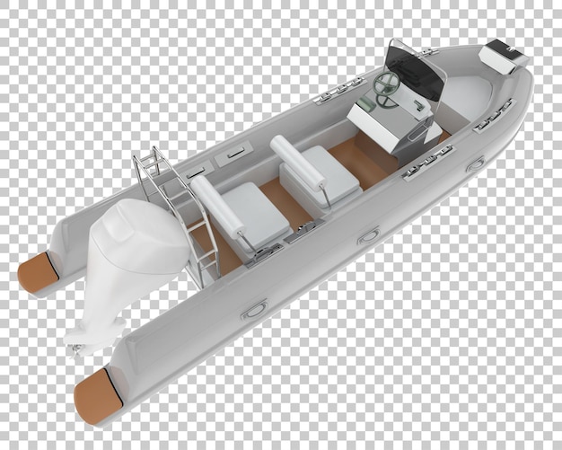 Barco en la ilustración de renderizado 3d de fondo transparente