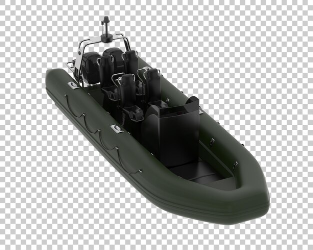 Barco en la ilustración de renderizado 3d de fondo transparente