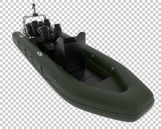 Barco en la ilustración de renderizado 3d de fondo transparente