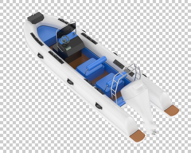 Barco en la ilustración de renderizado 3d de fondo transparente