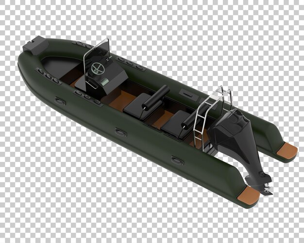 Barco en la ilustración de renderizado 3d de fondo transparente