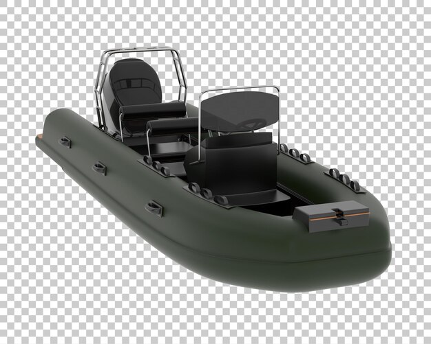 Barco en la ilustración de renderizado 3d de fondo transparente