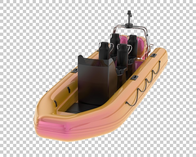 Barco en la ilustración de renderizado 3d de fondo transparente
