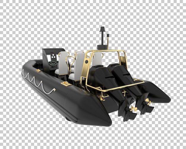 Barco en la ilustración de renderizado 3d de fondo transparente