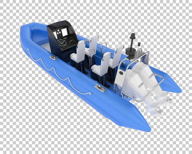 Barco en la ilustración de renderizado 3d de fondo transparente