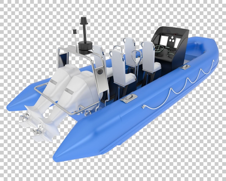 PSD barco na ilustração de renderização 3d de fundo transparente