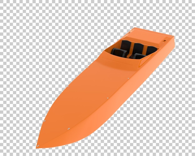 Barco na ilustração de renderização 3d de fundo transparente