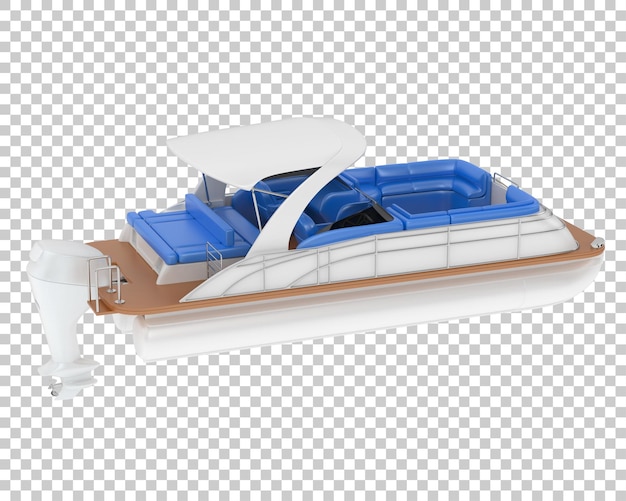 Barco na ilustração de renderização 3d de fundo transparente