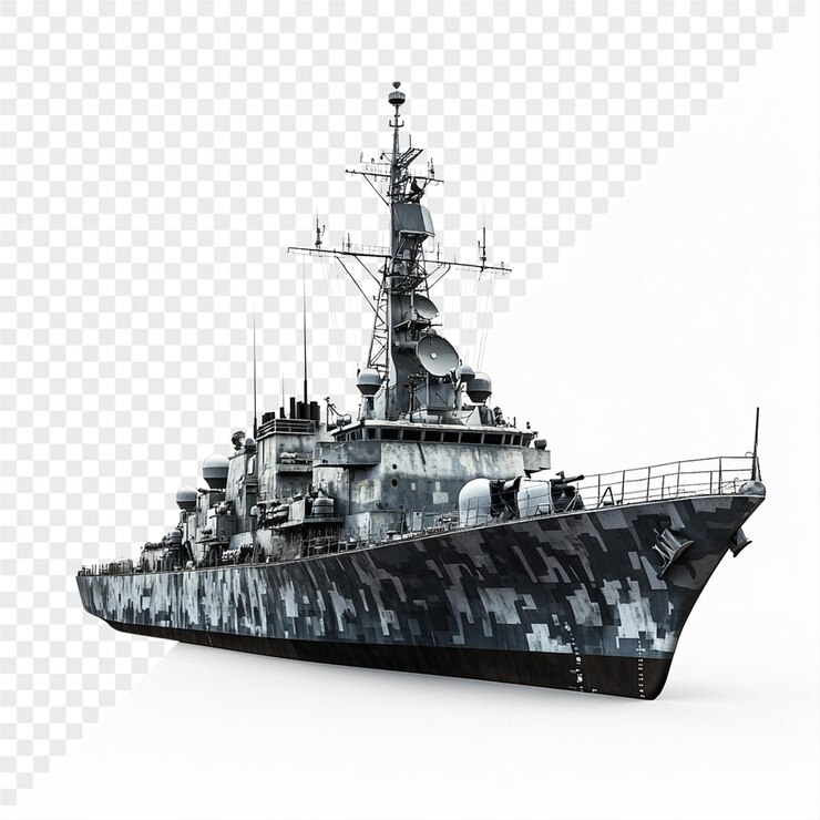PSD un barco negro con un barco gris en la parte inferior