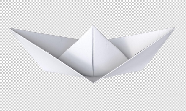 barco de papel aislado en un fondo blanco renderizado en 3D