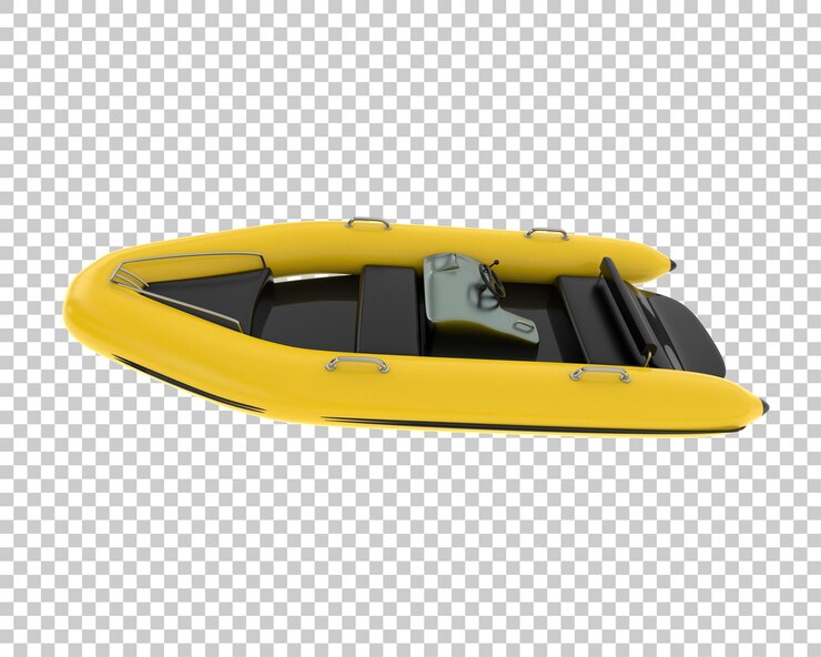 PSD un barco de pesca aislado sobre un fondo transparente ilustración de renderización en 3d