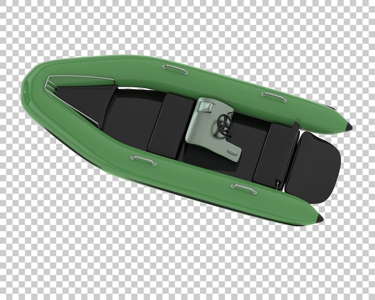 PSD un barco de pesca aislado sobre un fondo transparente ilustración de renderización en 3d