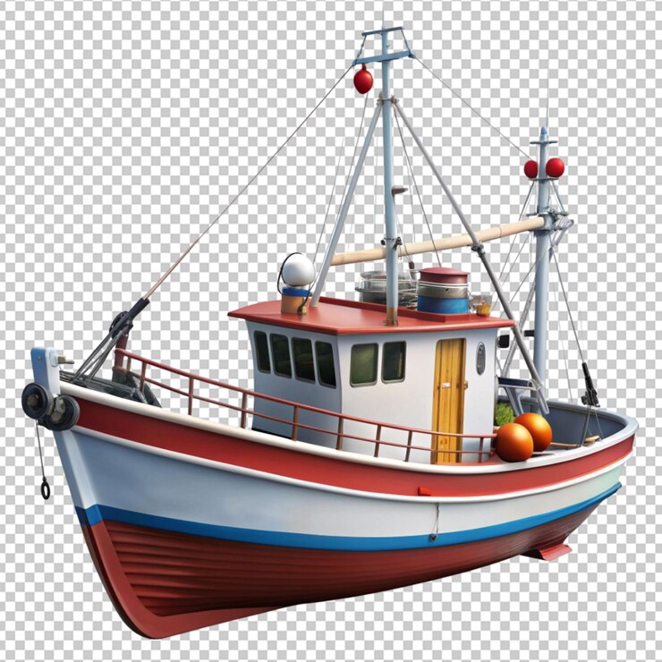 PSD barco de pesca aislado