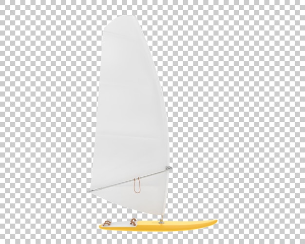 Barco de vela en la ilustración de renderizado 3d de fondo transparente