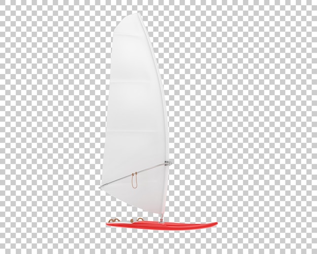 Barco de vela en la ilustración de renderizado 3d de fondo transparente