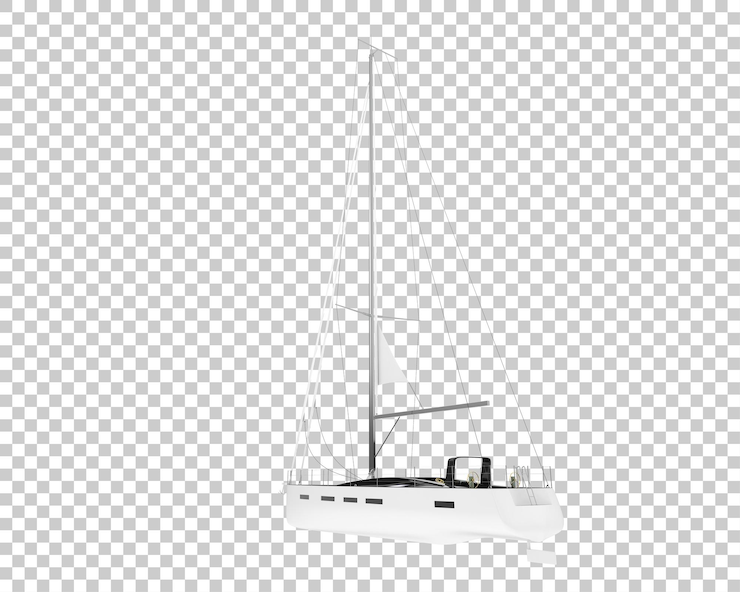 PSD barco de vela en la ilustración de renderizado 3d de fondo transparente