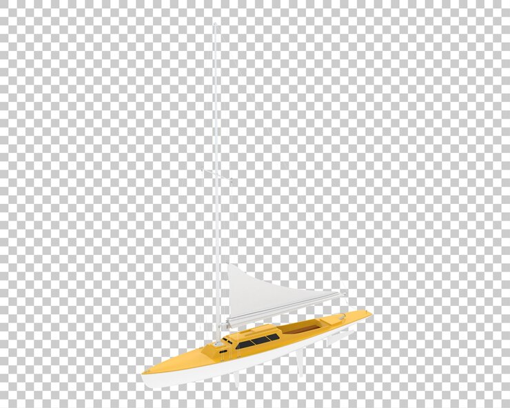 PSD barco de vela en la ilustración de renderizado 3d de fondo transparente