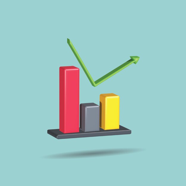 PSD bardiagramm mit 3d-ikonen