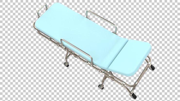 PSD barella medica per virus epidemico su sfondo trasparente 3d rendering illustrazione