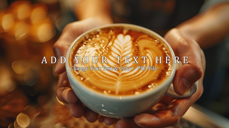 PSD un barista perfecto en el arte del latte