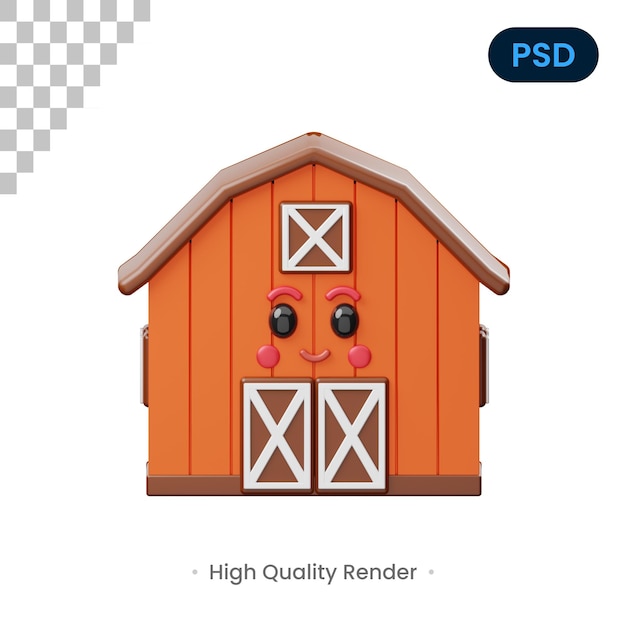 Barn 3d render illustration premium psd