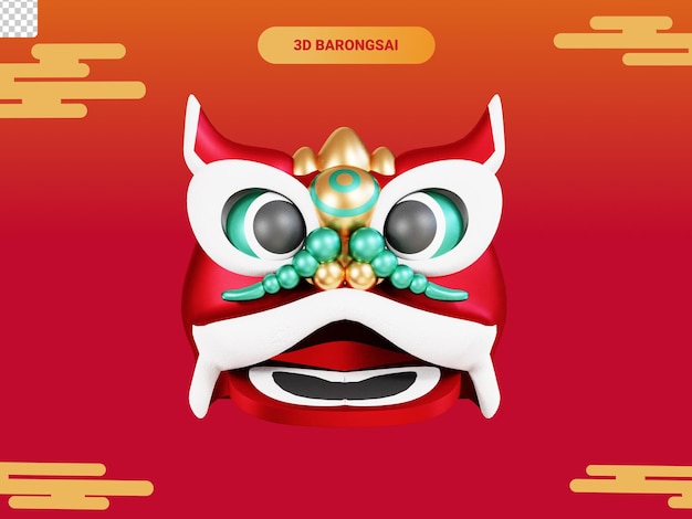 PSD el barongsai chino icono 3d