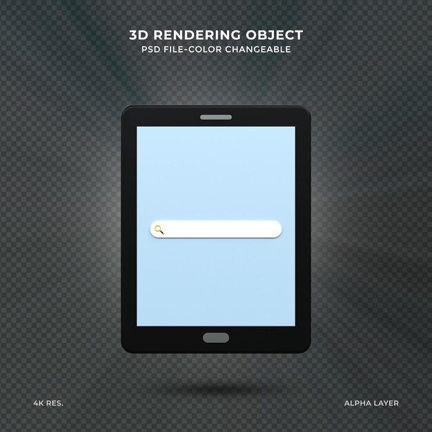PSD barra de búsqueda 3d en blanco realista mínima sobre fondo rosa concepto de búsqueda web representación 3d