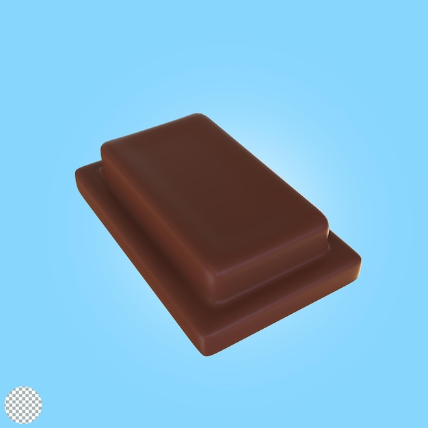 Barra de chocolate 3d ilustración render icono aislado