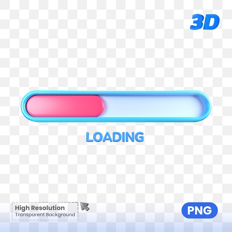 PSD barra de carregamento 3d psd png fundo transparente isolado