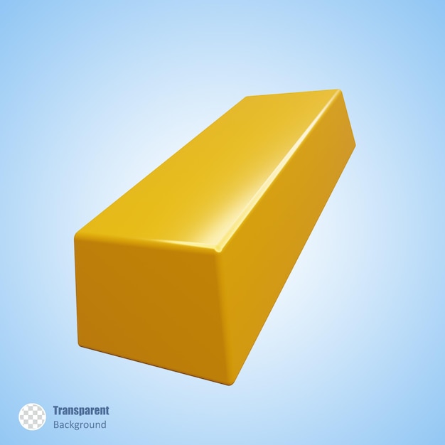 barra de ouro em design de renderização 3d