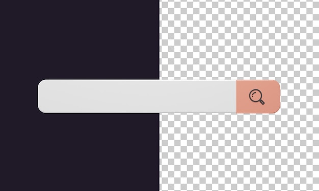 PSD barra de pesquisa em renderização 3d